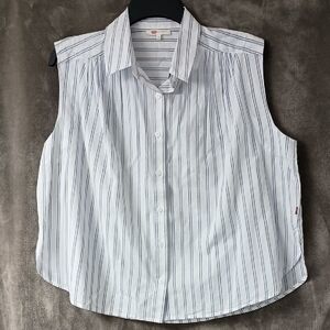 Levi's Striped Sleeveless Button Front Blouse S